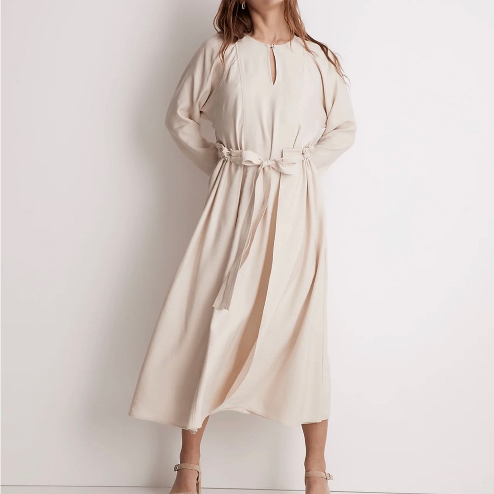 Madewell Tie-Front Paperbag Midi Dress Size XS